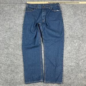 Full Blue Jeans Mens 38x32 Dark‎ Wash Straight Fit 100% Cotton Classic Casual